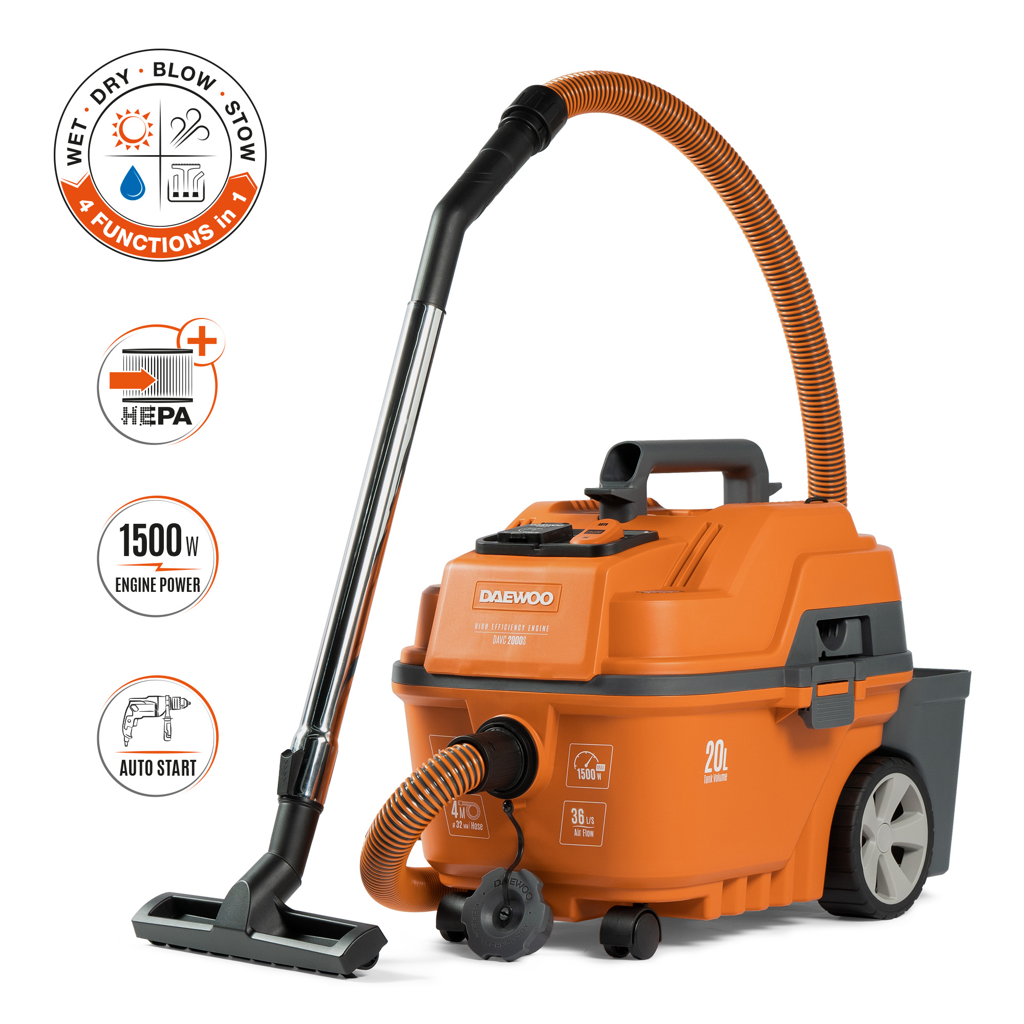 Wet-Dry Vacuum Cleaner DAEWOO DAVC 2000S