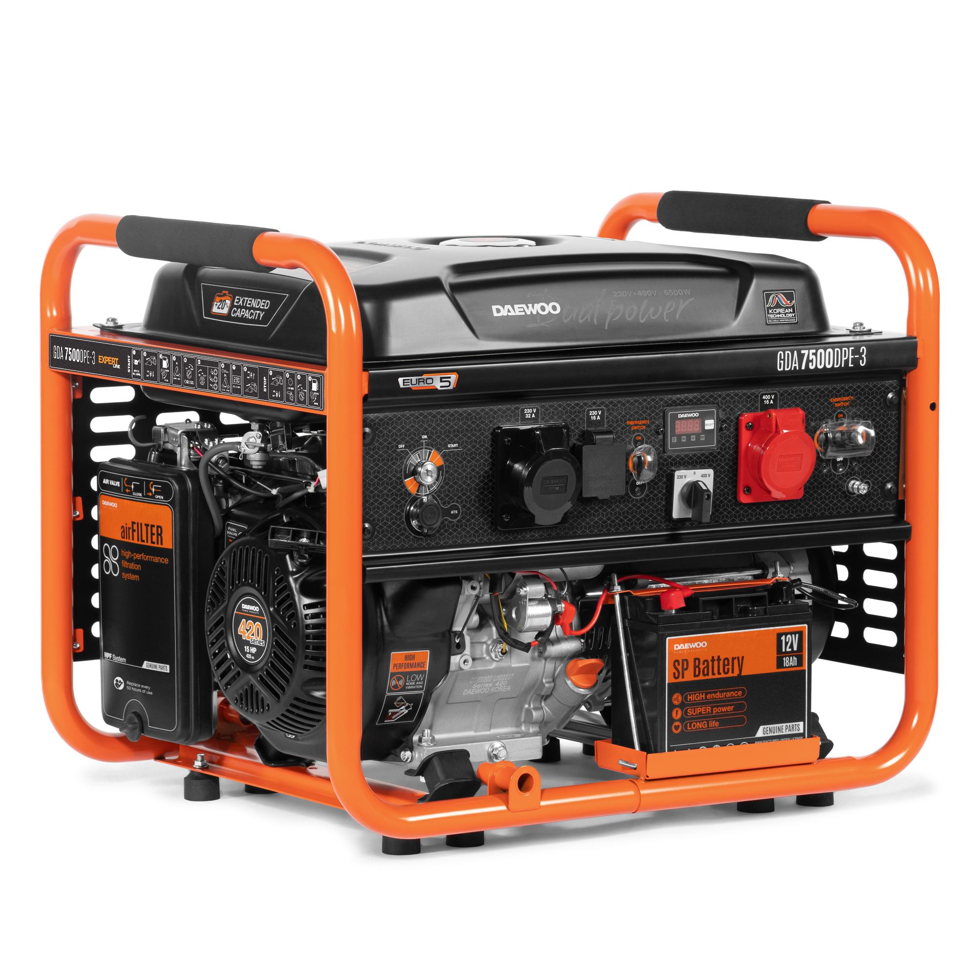 Petrol Generator DAEWOO GDA 7500DPE-3