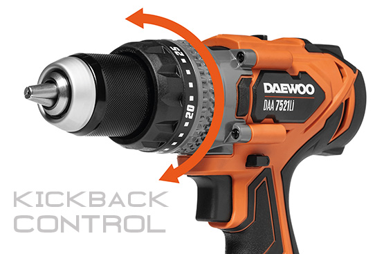 Akumuliatorinis gręžtuvas DAEWOO DAA 7521Li SET