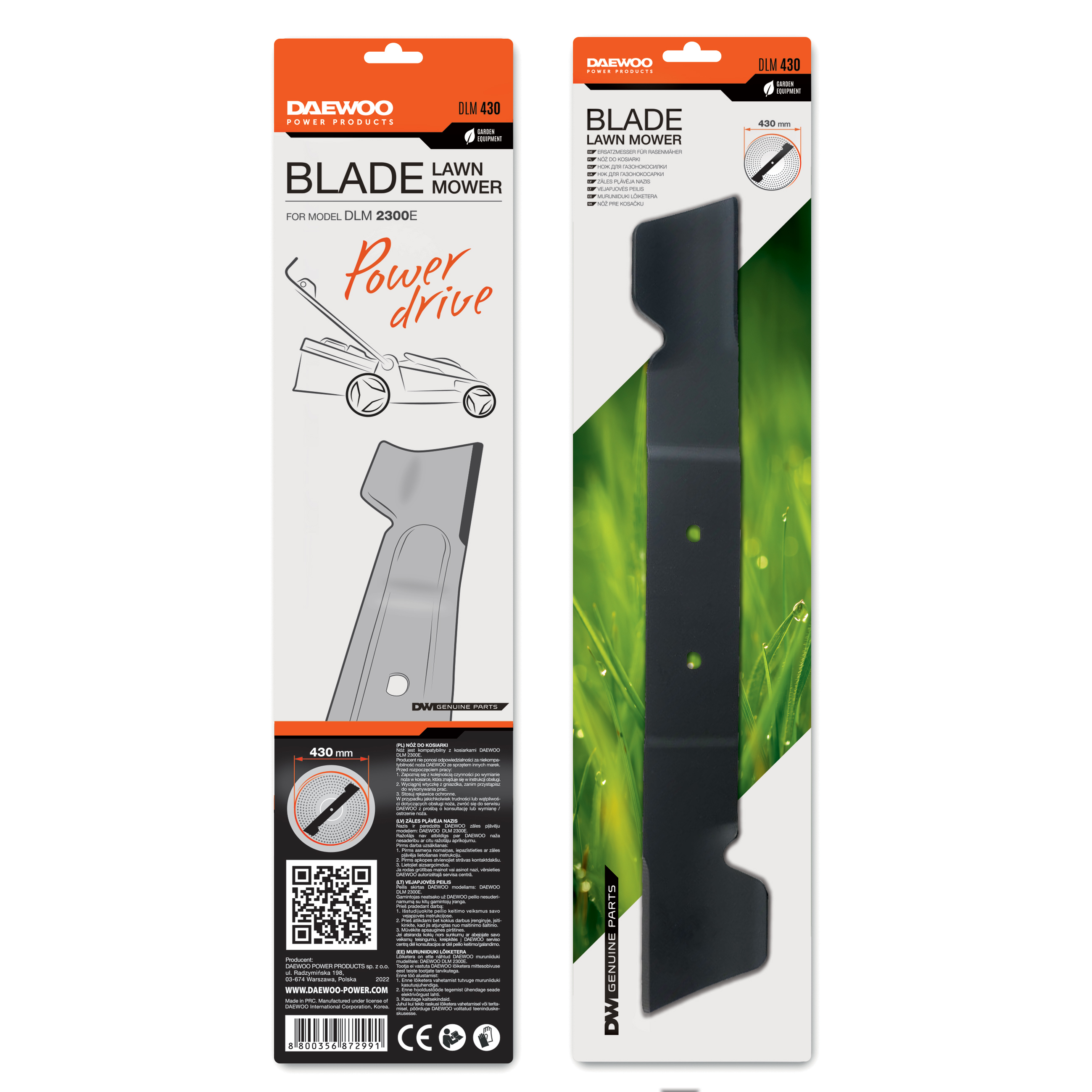 Lawn mower blade DAEWOO DLM 430