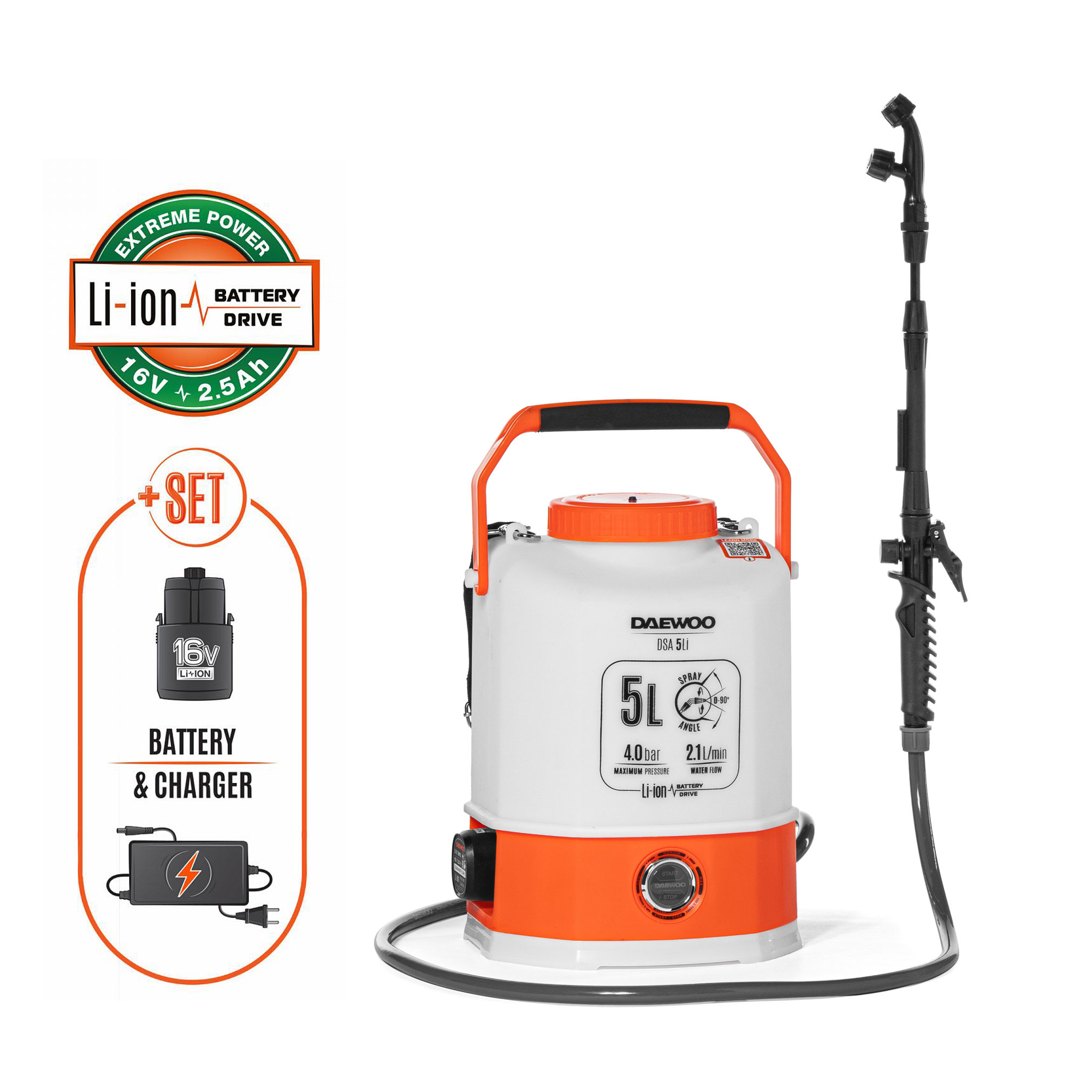 Battery sprayer DAEWOO DSA 5Li SET